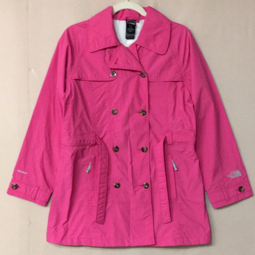 The North Face Hyvent Pink Trench Coat. Girl size XL(18), Fit for Ladies’ Sz S